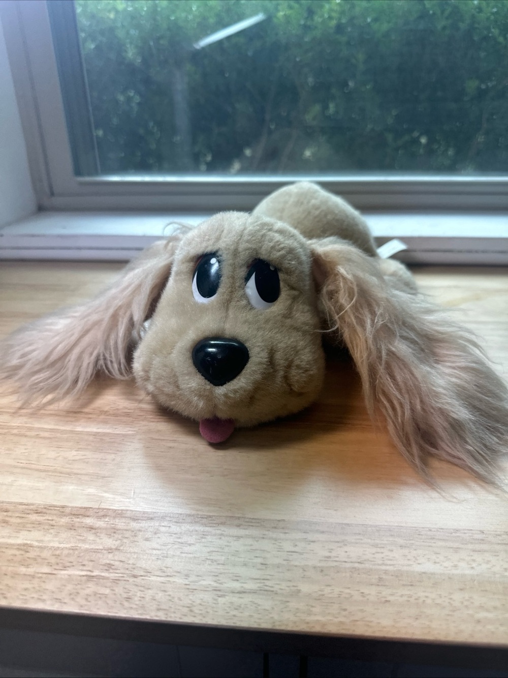 Vintage animated pound puppy Plush Light Beige Puppy with Floppy Ears